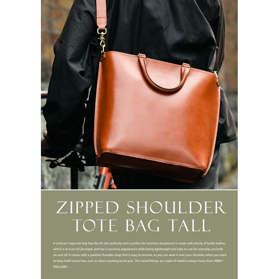 最大51% 1/18限定 グレンロイヤル トートバッグ メンズ レディース ブランド ブライドルレザー 本革 ファスナー付き A4 2WAY GLENROYAL 01-5845 | GLENROYAL | 04