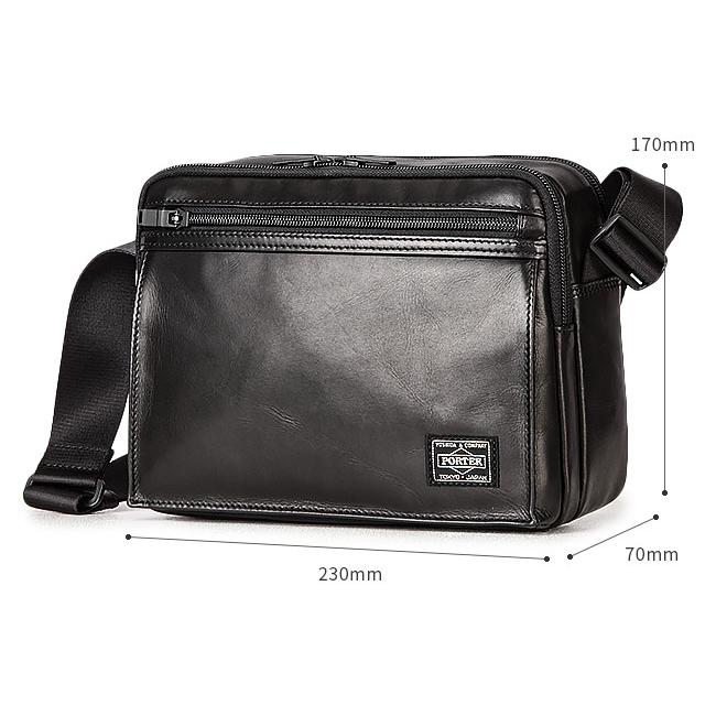 【美品】PORTER AMAZE レザー ボディバッグ ショルダー 斜めがけ 黒 AMAZE（PORTER） ポーター アメイズ ショルダーバッグ 022-03791 吉田