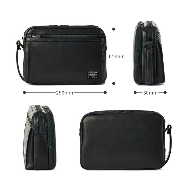 極美品　PORTER AMAZE 本革　ブラック　レザー AMAZE（PORTER） ポーター アメイズ ショルダーバッグ 022-03793 吉田