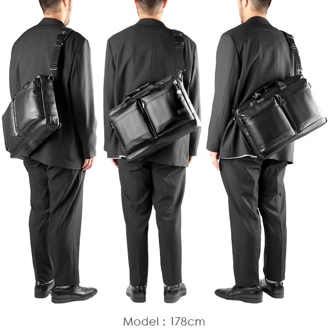 ポーター ガード 3WAYブリーフケース 033-05055 ビジネスバッグ メンズ 50代 40代 レザー スリム 通勤 本革 薄型 ブランド 吉田カバン PORTER | GUARD（PORTER） | 06