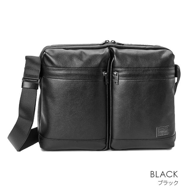 ポーター　バタフライ　レザー　吉田カバン　メンズ　ショルダー　バッグ　ブラック ポーター バタフライ レザー 吉田カバン メンズ ショルダー