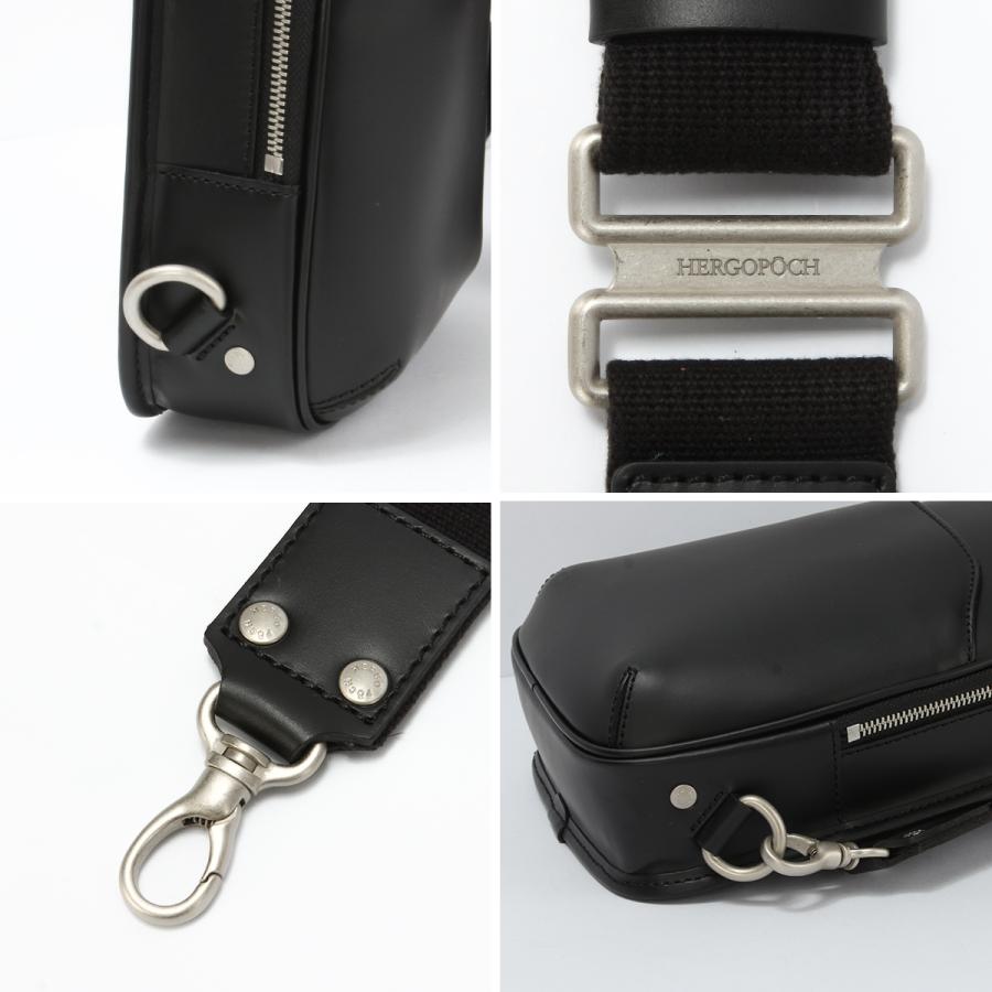 HERGOPOCH レザー ボディバッグ ブラック 定価4万3450円 HERGOPOCH（エルゴポック） 最大46%☆12/21迄 正規取扱店 ボディバッグ