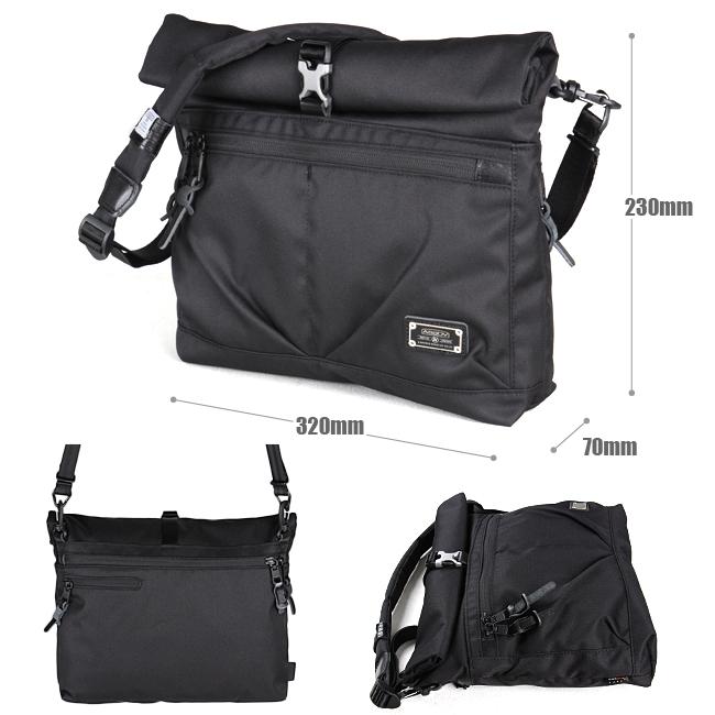 AS2OV ブラック サコッシュ WATER PROOF SUEDE SACOCHE/BLACKウォータープルーフ スエード