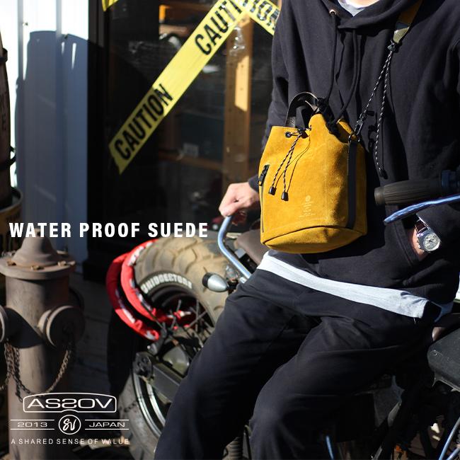 最大45% 3/1まで アッソブ ウォータープルーフ スエード ショルダーバッグ ショルダーポーチ 巾着 防水加工 AS2OV WATER PROOF SUEDE 091754 | AS2OV | 23