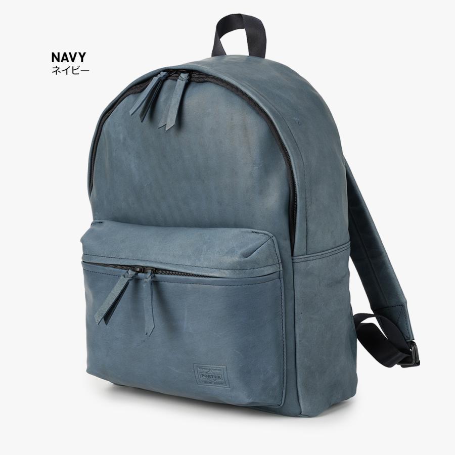 PORTER FRANK DAYPACK NAVY 馬革 レザー　ポーチ付き PORTER ポーター フランク デイパック(S) 198-01345 リュック メンズ