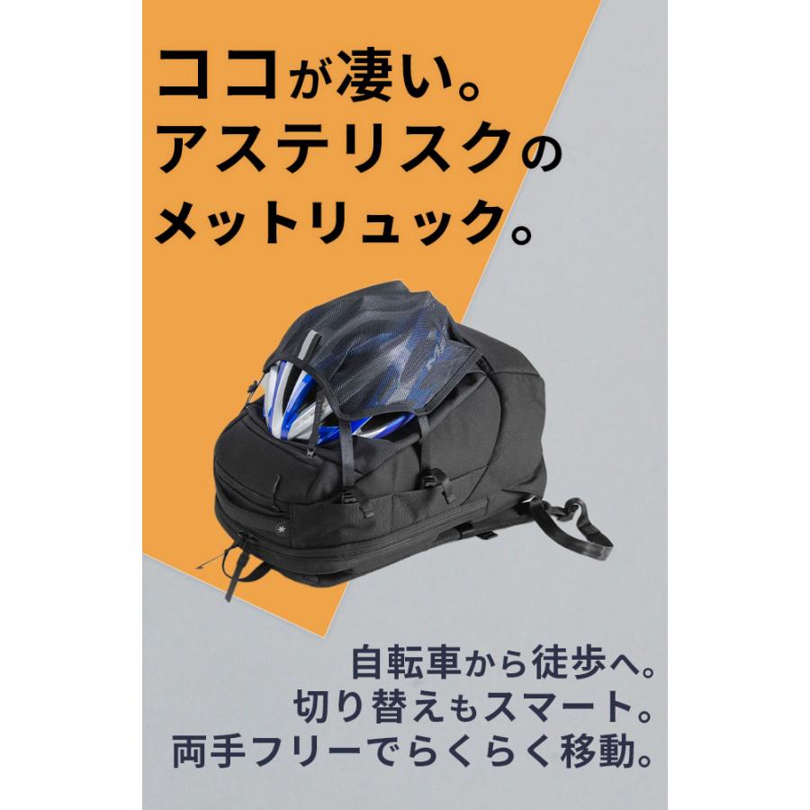 あすたりすく アステリスク クロスシーン リュック ヘルメット収納 自転車 PC収納 A4