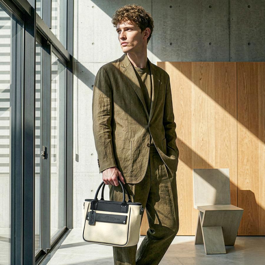 最大51% 5/27から 限定品｜フェリージ トートバッグ 2WAY ミニトートバッグ ファスナー付き 撥水加工 コットンキャンバス 本革 Felisi 24/9/1/AM+A 在庫限りの画像