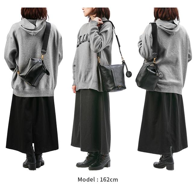 PORTER　ポーター　レザー　ショルダーバッグ　ミニポーチ付き　黒 MINIATURE（PORTER GIRL） ポーター ミニアチュール 2WAY