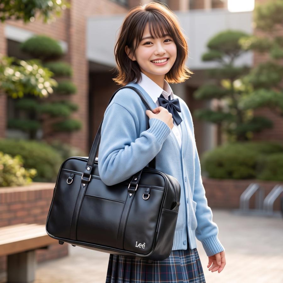 最大40% 9/23限定 Lee リー スクールバッグ スクバ 合皮 女子 女子高生 高校生 中学生 通学 黒 茶色 ブラック ブラウン バッグ カバン かわいい A4 320-4882 | Lee | 26