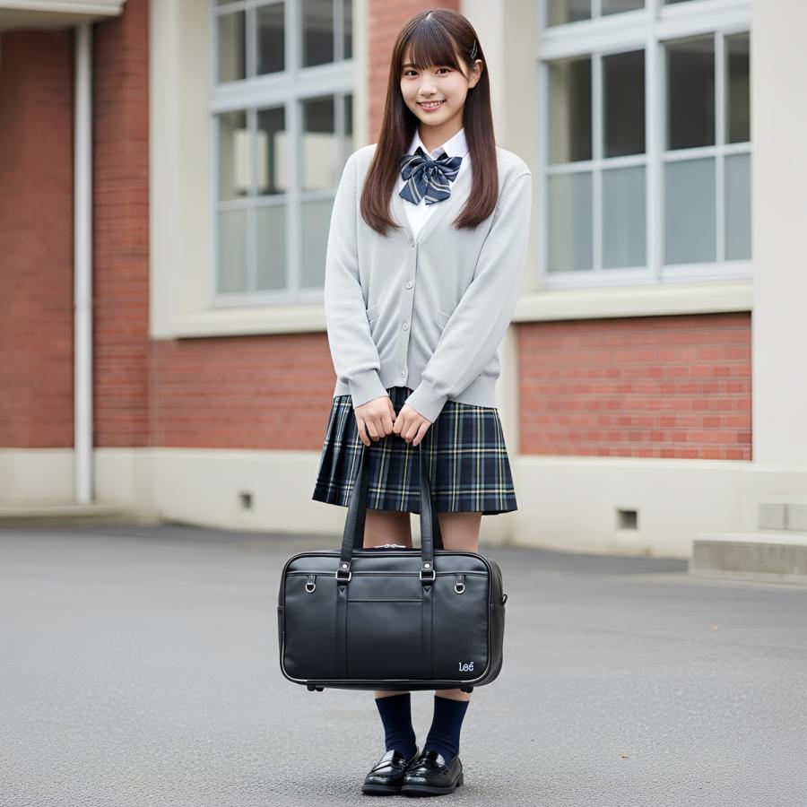 最大41% 8/27限定 Lee リー スクールバッグ スクバ 合皮 女子 女子高生 高校生 中学生 通学 黒 茶色 ブラック ブラウン バッグ カバン かわいい A4 320-4882 | Lee | 13