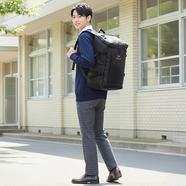 最大41% 8/27限定 Lee リー リュック 32L 通学 男子 女子 女子高生 高校生 大容量 通学リュック スクールリュック スクールバッグ ボックス型 A4 B4 320-4920 | Lee | 05