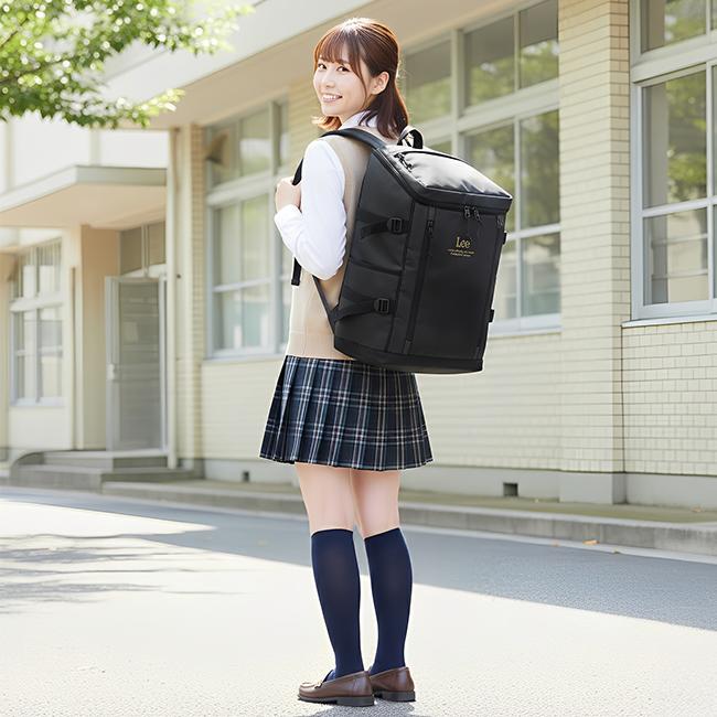 最大44% 3/22まで Lee リー リュック 32L 通学 男子 女子 女子高生 高校生 大容量 通学リュック スクールリュック スクールバッグ ボックス型 A4 B4 320-4920 | Lee | 06