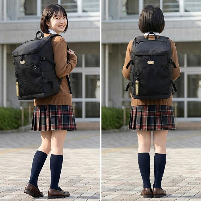 最大42% 8/30限定 Lee リー リュック 32L 通学 男子 女子 女子高生 高校生 大容量 黒 通学リュック スクールリュック スクールバッグ ボックス型 320-4931 | Lee | 08