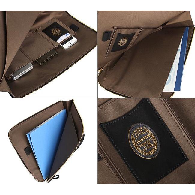 ポーター ワイズ ドキュメントケース 341-01323 PORTER WISE 吉田カバン バッグ クラッチバッグ メンズレディース ブランド A4 本革 馬革 黒 緑 日本製 | WISE（PORTER） | 06