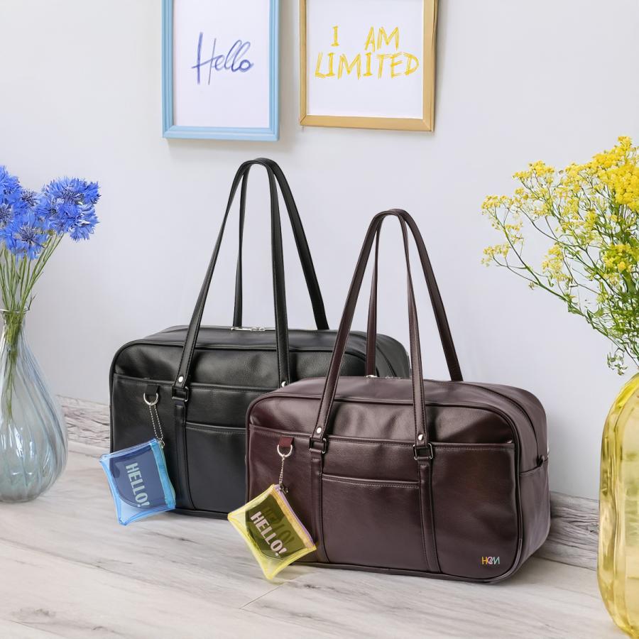 最大42% 12/26限定 HeM ヘム スクールバッグ スクバ 合皮 女子 女子高生 高校生 中学生 通学 学生鞄 黒 茶色 ブラック ブラウン カバン A4 39-0244 | HeM(バッグ) | 03