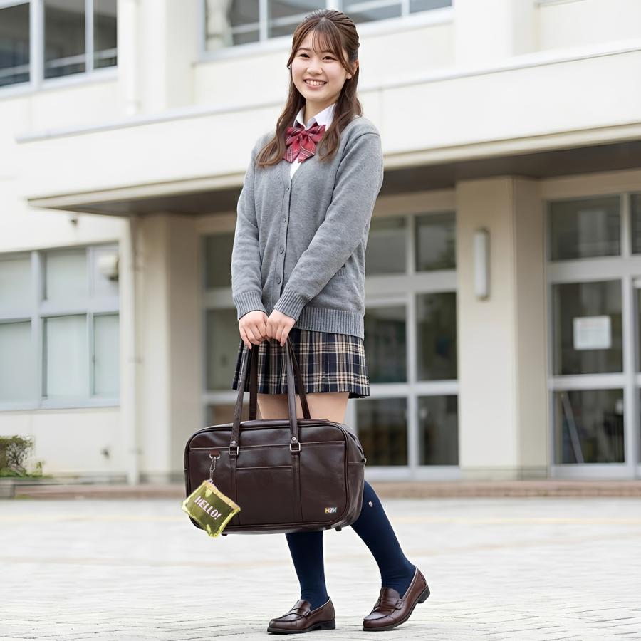 最大44% 8/2まで HeM ヘム スクールバッグ スクバ 合皮 女子 女子高生 高校生 中学生 通学 黒 茶色 ブラック ブラウン カバン かわいい A4 39-0244 | HeM(バッグ) | 08