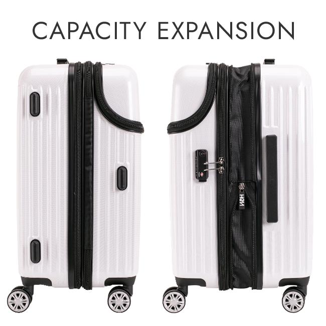 最大51% 12/26限定 HeM ヘム スーツケース Mサイズ 軽量 54L/64L 拡張機能付き 中型 レディース ブランド フロントオープン トップオープン リム 39-507 | HeM(バッグ) | 06