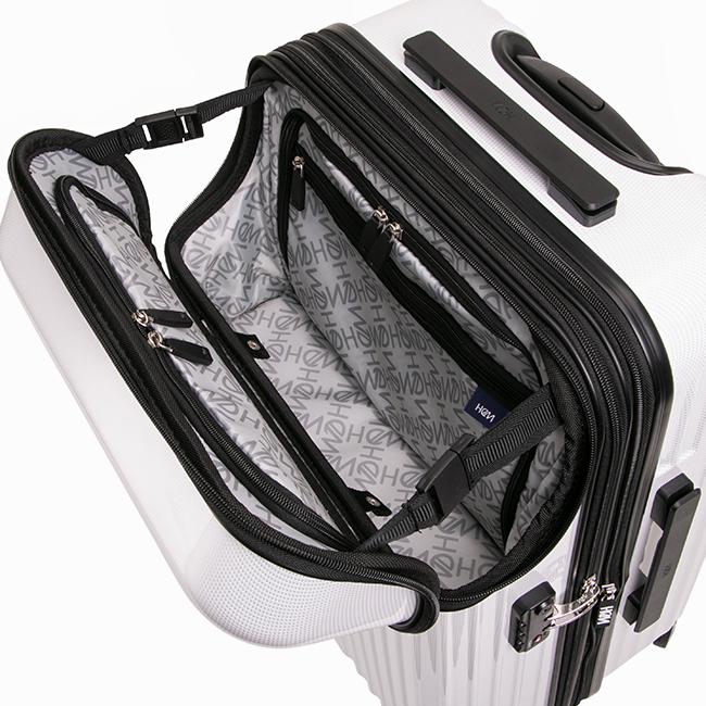 最大37% 7/8限定 HeM ヘム スーツケース Mサイズ 軽量 54L/64L 拡張機能付き 中型 レディース ブランド フロントオープン トップオープン リム 39-507 在庫限り | HeM(バッグ) | 08