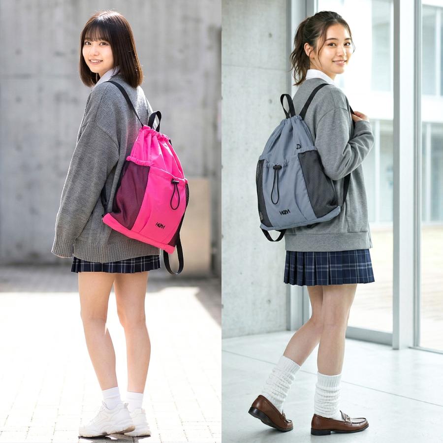 最大42% 9/15限定 HeM ヘム ナップサック リュック 女子 女子高生 高校生 中学生 部活 撥水 体操着入れ 体操着袋 体操服入れ 体操服袋 通学 かわいい 39-72600 | HeM(バッグ) | 10