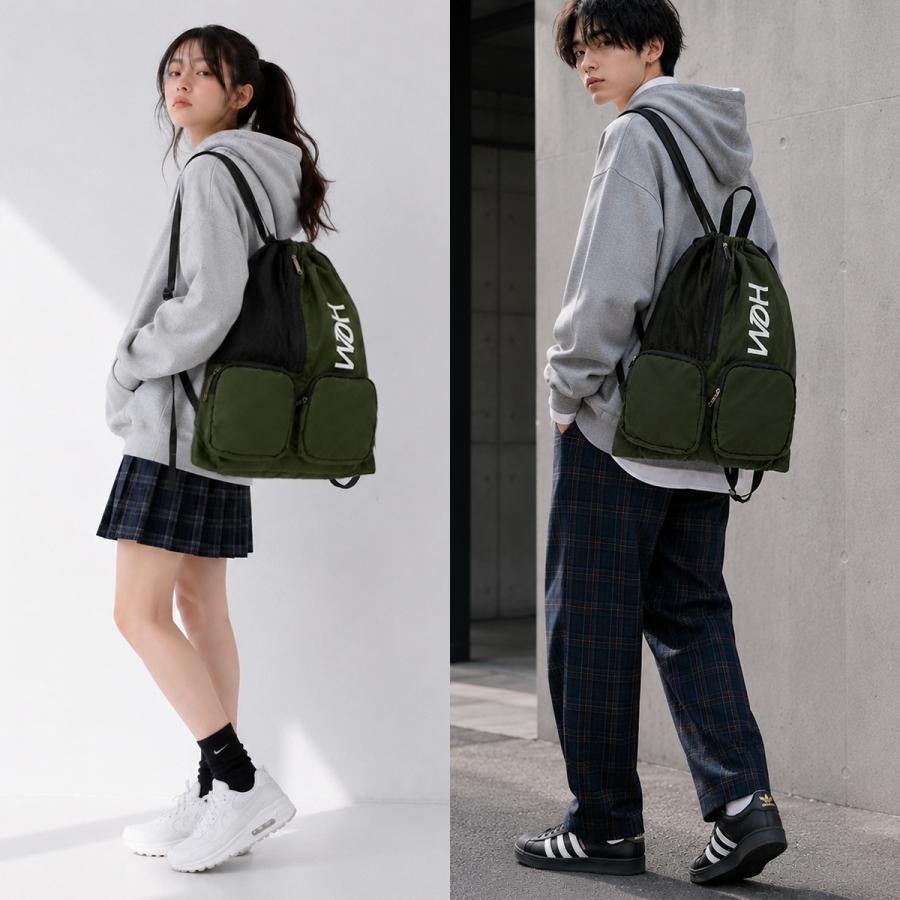 最大41% 9/17限定 HeM ヘム HINAKOナップ ナップサック サブバッグ 軽量 通学 A4 女子 中学生 高校生 黒 HeMfam ひなこちゃん コラボ HINAKO 39-73100 | HeM(バッグ) | 16