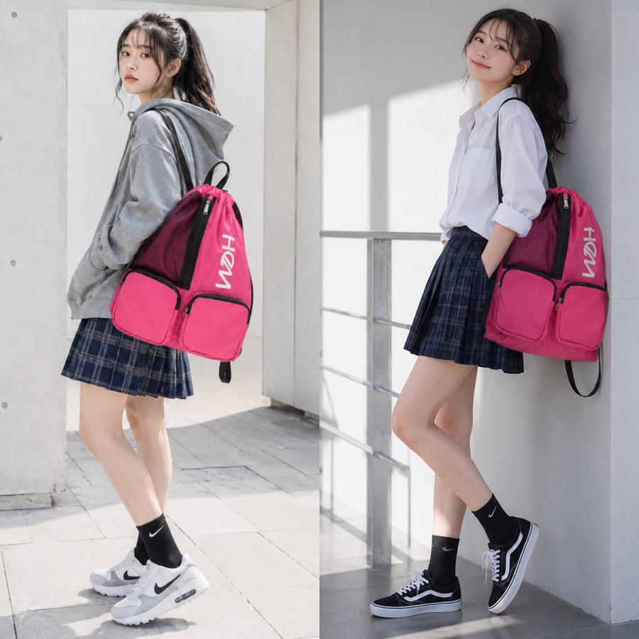 最大41% 9/17限定 HeM ヘム HINAKOナップ ナップサック サブバッグ 軽量 通学 A4 女子 中学生 高校生 黒 HeMfam ひなこちゃん コラボ HINAKO 39-73100 | HeM(バッグ) | 18