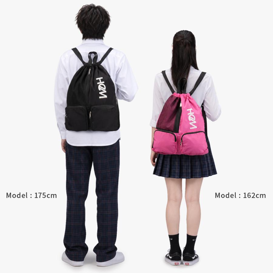 最大41% 9/17限定 HeM ヘム HINAKOナップ ナップサック サブバッグ 軽量 通学 A4 女子 中学生 高校生 黒 HeMfam ひなこちゃん コラボ HINAKO 39-73100 | HeM(バッグ) | 23