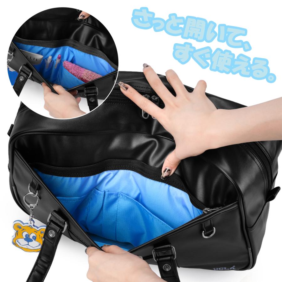 最大51% 3/3限定 2026モデル UCLA スクールバッグ スクバ 合皮 女子 女子高生 高校生 中学生 通学 黒 茶色 ブラック ブラウン カバン かわいい A4 440-210 | UCLA | 12