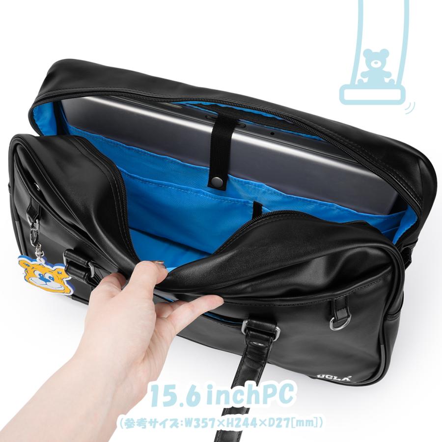 最大42% 4/22限定 2026モデル UCLA スクールバッグ スクバ 合皮 女子 女子高生 高校生 中学生 通学 黒 茶色 ブラック ブラウン カバン かわいい A4 440-210 | UCLA | 16