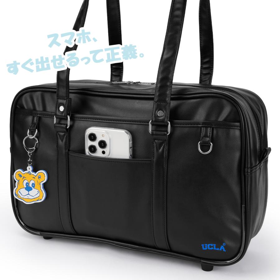 最大51% 3/27限定 2026モデル UCLA スクールバッグ スクバ 合皮 女子 女子高生 高校生 中学生 通学 黒 茶色 ブラック ブラウン カバン かわいい A4 440-210 | UCLA | 10