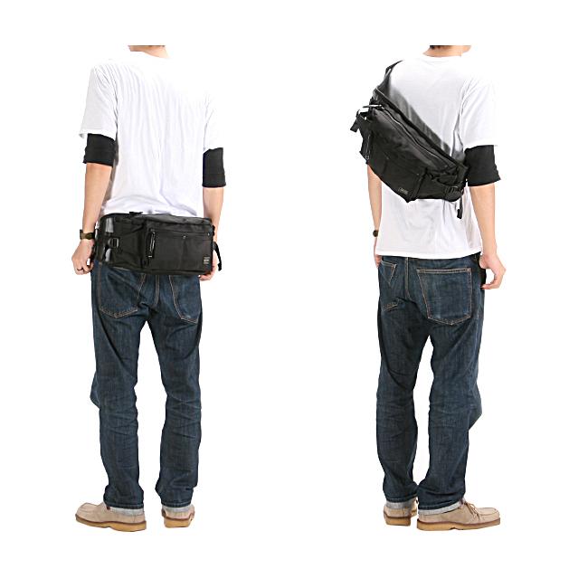 ポーター ヒート ウエストバッグ 703-06978 ボディバッグ メンズ ブランド 斜めがけ 大きめ 大容量 軽量 横型 横開き マグライト付属 吉田カバン PORTER | HEAT（PORTER） | 02