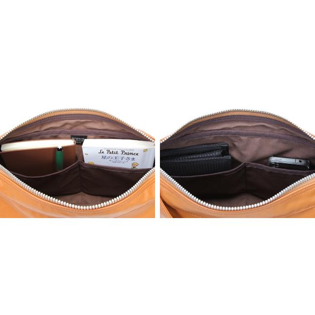 PORTER ショルダーバッグ 茶色 PORTER ショルダーバッグ レザー調 ブラウン 横30cm（833