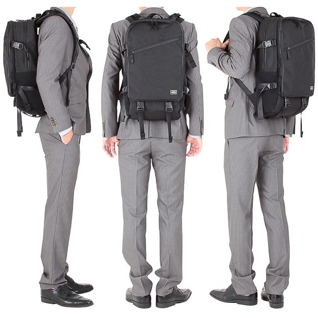美品 PORTER HYBRID デイパックリュック 防水 ビジネス ブラック HYBRID（PORTER） ポーター ハイブリッド デイパック 737-17806