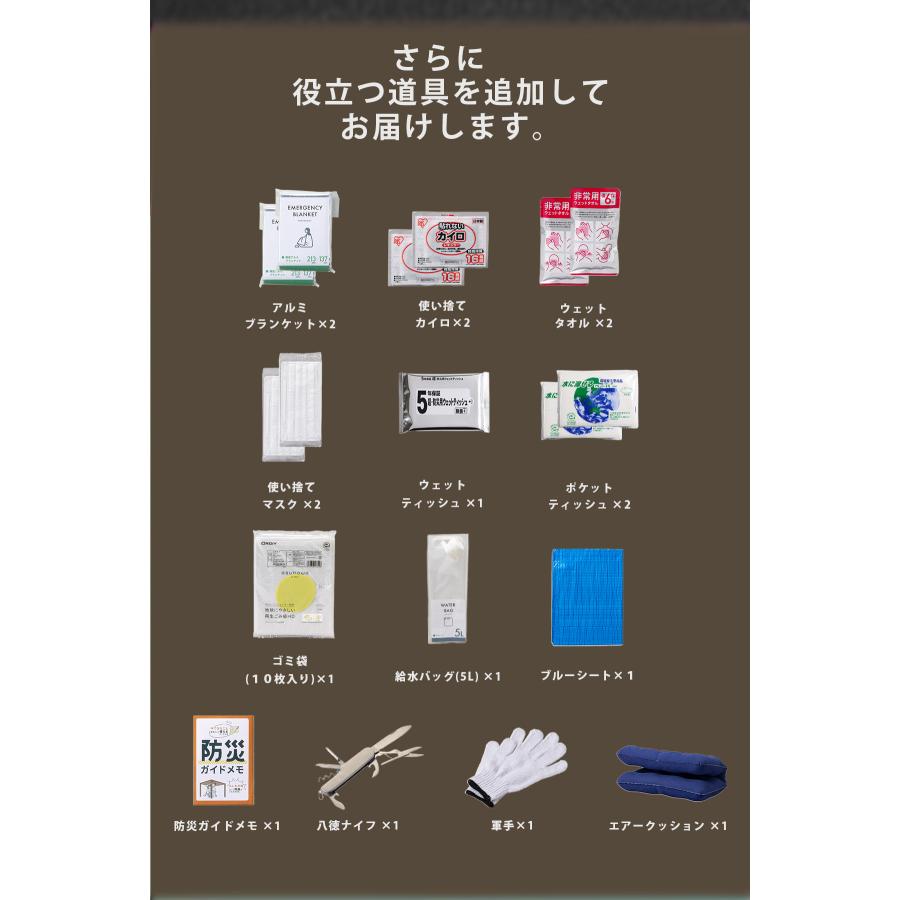 最大51% 2/8限定 防災セット 2人用 28点 防災グッズ 防災バッグ 非常食 保存食 保存水 震災 地震 台風 停電 リュック ドライバッグ 20L 岸田産業 8-1460ei | ブランド登録なし | 07
