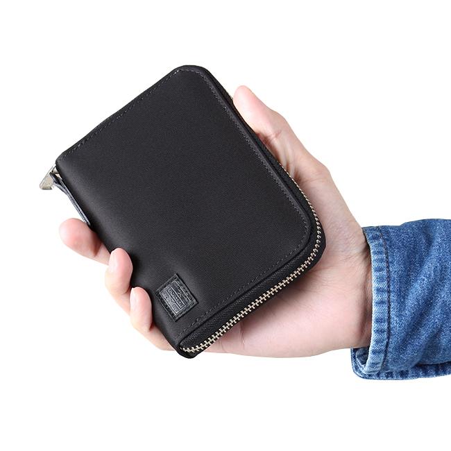 PORTER 二つ折り財布 黒　未使用品 中古・古着通販】PORTER (ポーター) 二つ折り財布 ブラック｜ブランド