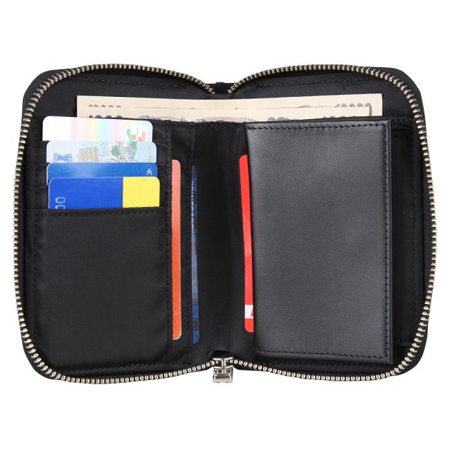 美品 PORTER 折り財布 ナイロン ブラック リフト ラウンドファスナー LIFT（PORTER） ポーター リフト ウォレット 822-16107 財布 二