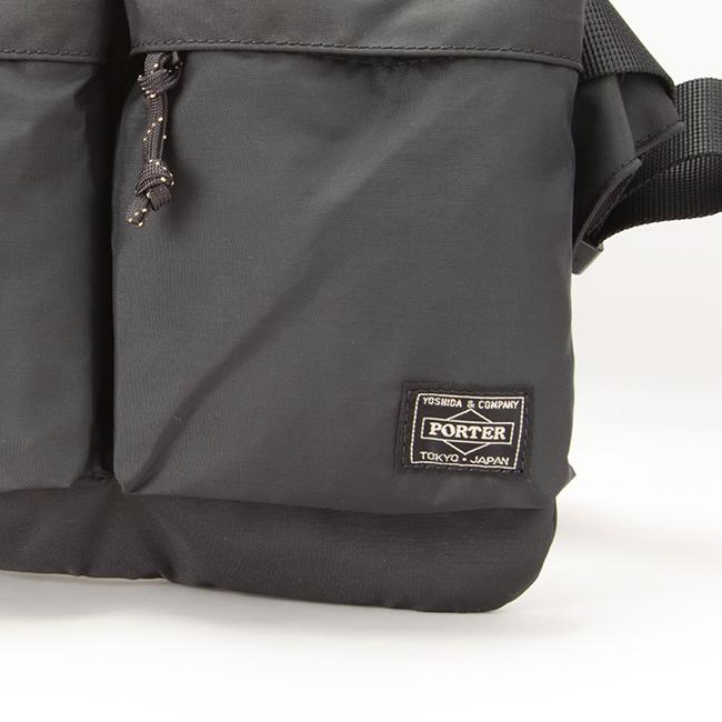 【未使用級】PORTER ポーター フォース ウエストバッグ ブラック PORTER ポーター フォース 2WAYウエストバッグ 855-07501 吉田カバン