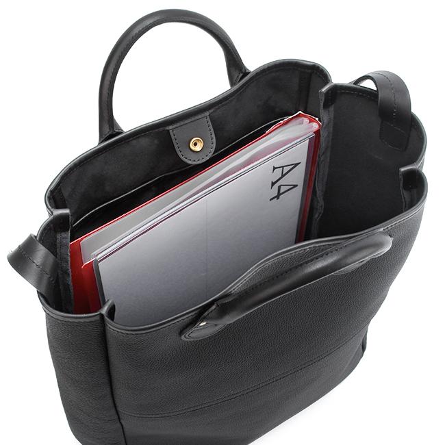 未使用級slow トートバッグ ショルダー2way A4可 ステッチ レザー 黒 SLOW トートバッグ スロウ /shrink-utility tote bag-M