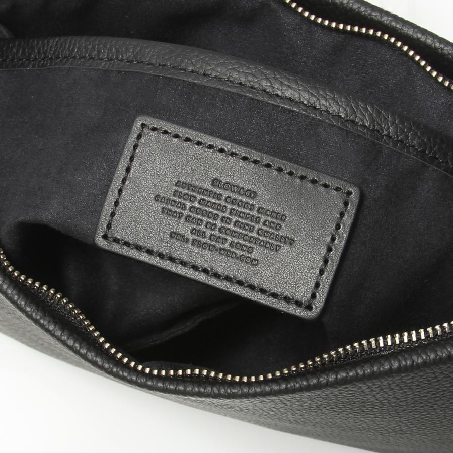 スロウ⭐︎SLOW⭐︎レザーバッグ　ボディーバッグ　サコッシュ　ブラック　レザー SLOW ショルダーバッグ スロウ / cb-hunting shoulder クロムステア
