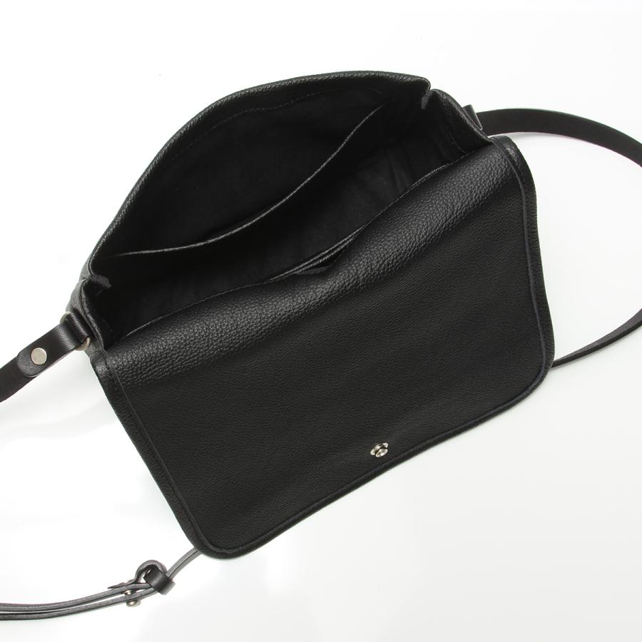 SLOW レザーショルダー　ブラック SLOW ショルダーバッグ スロウ / shrink -helmet shoulder bag