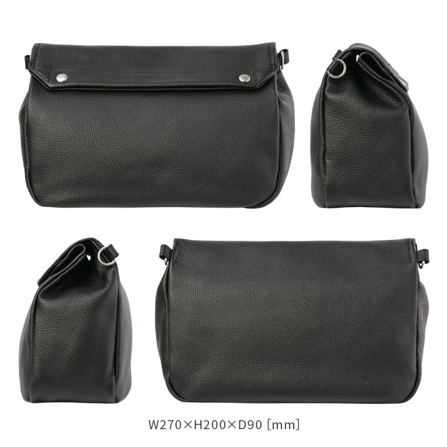 【美品】Slow ショルダーバック ブラック　レザー SLOW ショルダーバッグ スロウ / shrink-narrow flap shoulder