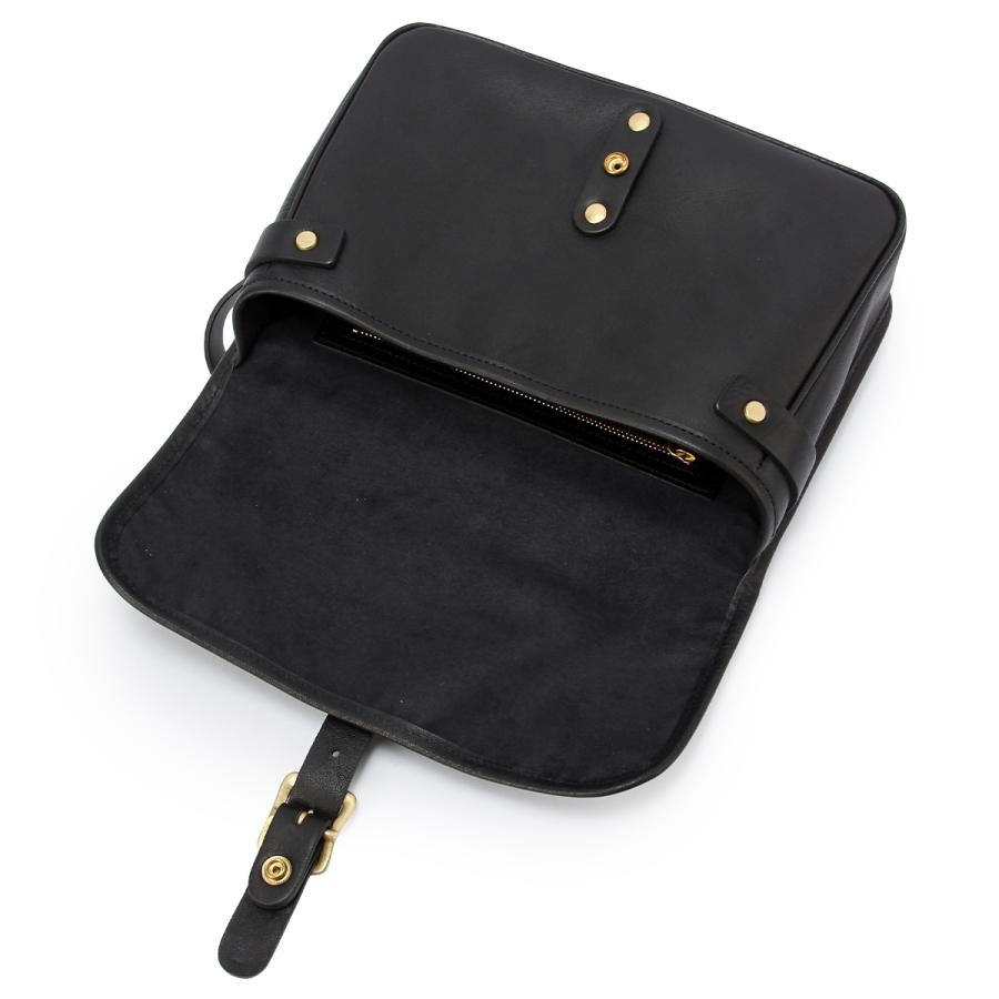 【未使用】★最終値下げ★SLOW レザーショルダーバッグ 黒Cb SLOW ショルダーバッグ スロウ / cb-hunting shoulder bag- クロム