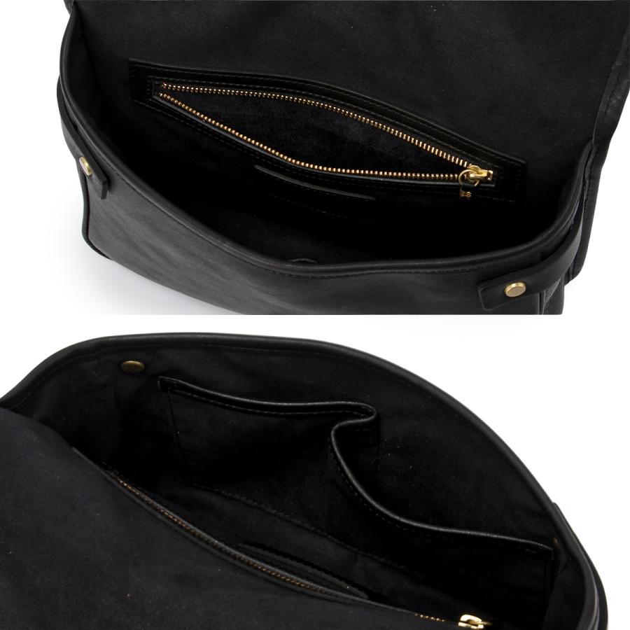 美品！SLOW　レザーショルダーバッグ　メッセンジャーバッグ　ブラック SLOW(ファッション) 最大52% 7/29から SLOW スロウ バッグ