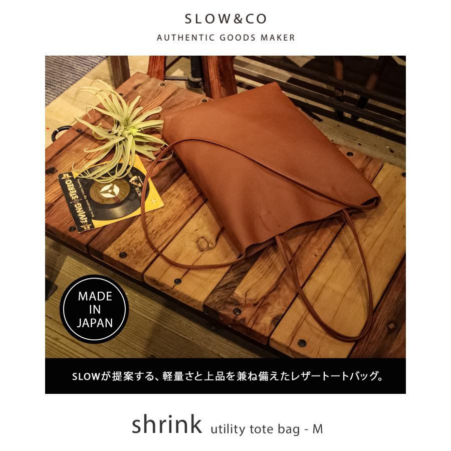 最大51% 2/3限定 SLOW スロウ トートバッグ メンズ レディース ブランド レザー 本革 軽量 日本製 縦型 肩掛け 2WAY ショルダー A4 シュリンク shrink 858S57R | SLOW(ファッション) | 04