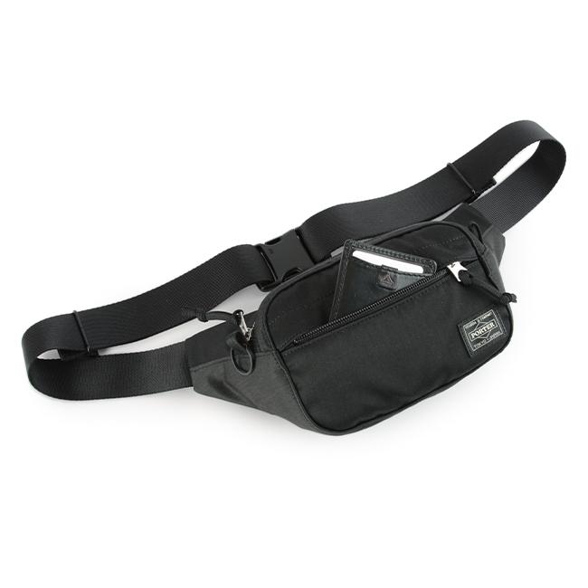 ポーター PORTER レザーウエストバッグ／ボディバッグ　ブラック［美品］ PORTER ポーター デニム ウエストバッグ(S) 892-15105 ボディバッグ