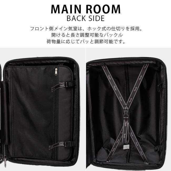 最大53% 3/1まで フェンダー スーツケース Mサイズ 53L/60L 軽量 拡張 中型 フロントオープン 静音キャスター ストッパー USBポート Fender 950-4501 | Fender | 18