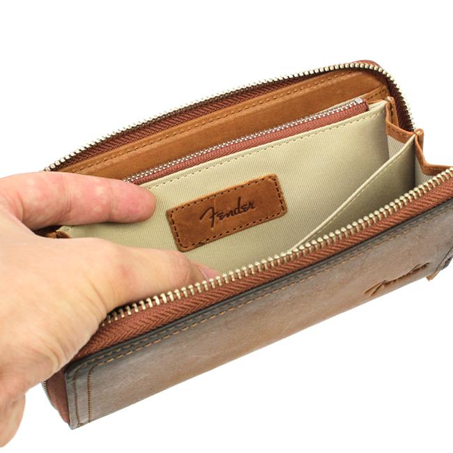 フェンダー 長財布 メンズ レディース 大容量 本革 国産レザー ロングウォレット ラウンドファスナー サンバースト Fender 950-504 | Fender | 10