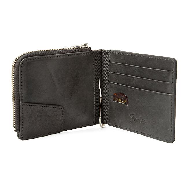 【極美品】ダーマ⭐︎カシミア100% ダブルファスナー　濃グレー 9-11-13 〆メッシュ スリムL字ファスナー長財布（2002409141