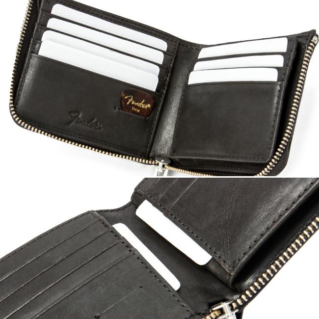 最大51% 4/28から フェンダー 二つ折り財布 メンズ レディース ブランド 本革 国産レザー L字ファスナー ミドルウォレット ピック付属 Fender 950-702 | Fender | 09