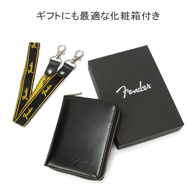 フェンダー 二つ折り財布 ミドル財布 メンズ レディース 本革 国産レザー ラウンドファスナー ギターピック付属 Fender 950-703 | Fender | 17