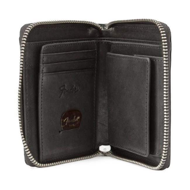 フェンダー 二つ折り財布 ミドル財布 メンズ レディース 本革 国産レザー ラウンドファスナー ギターピック付属 Fender 950-703 | Fender | 07